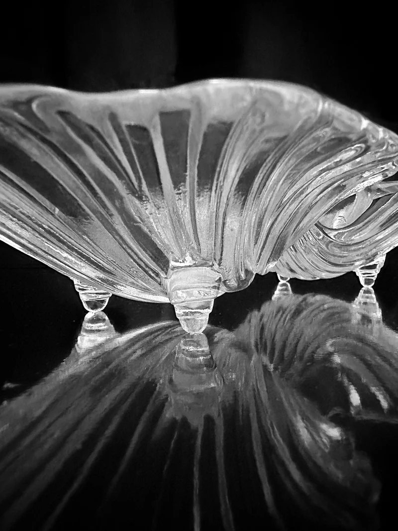 1980s Shell Shaped Crystal Glass Bowl Collection