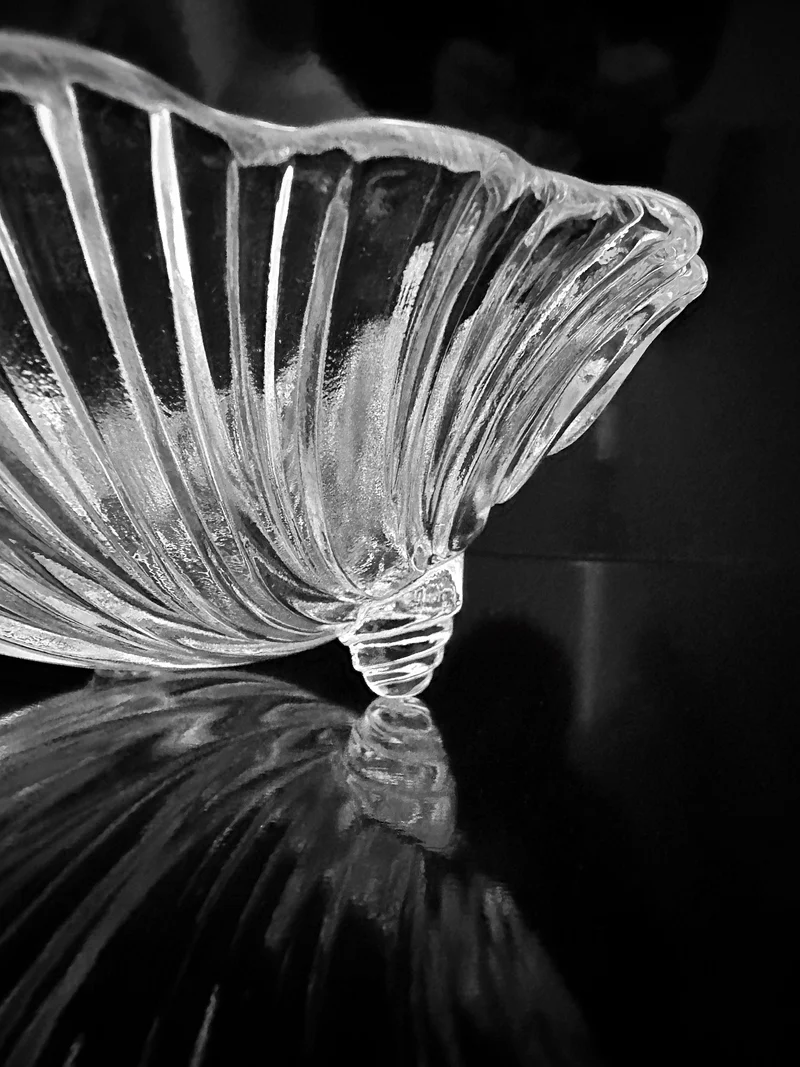 1980s Shell Shaped Crystal Glass Bowl Collection