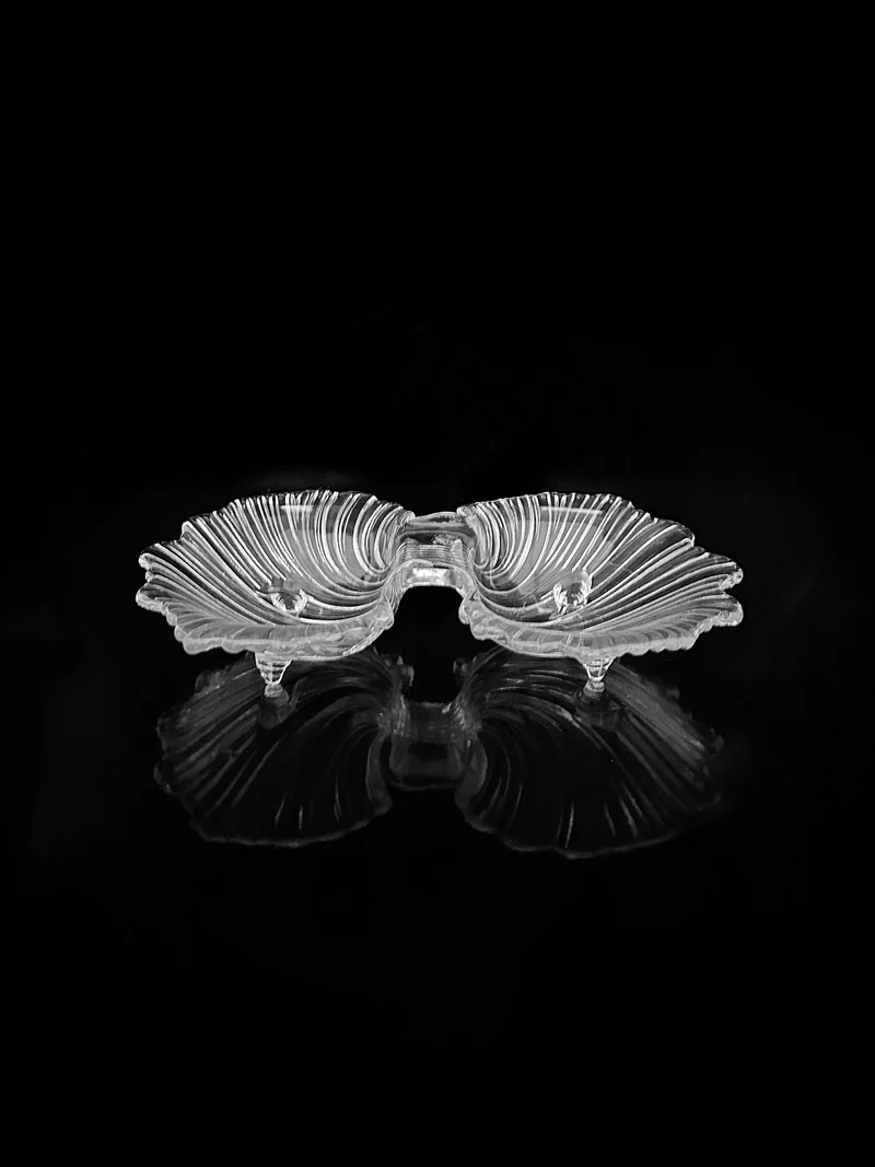 1980s Shell Shaped Crystal Glass Bowl Collection