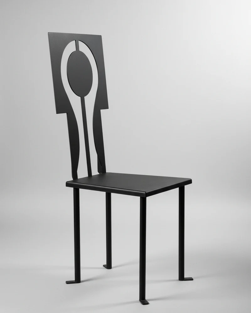 Luna Chair in Iron and Black Powder Coat