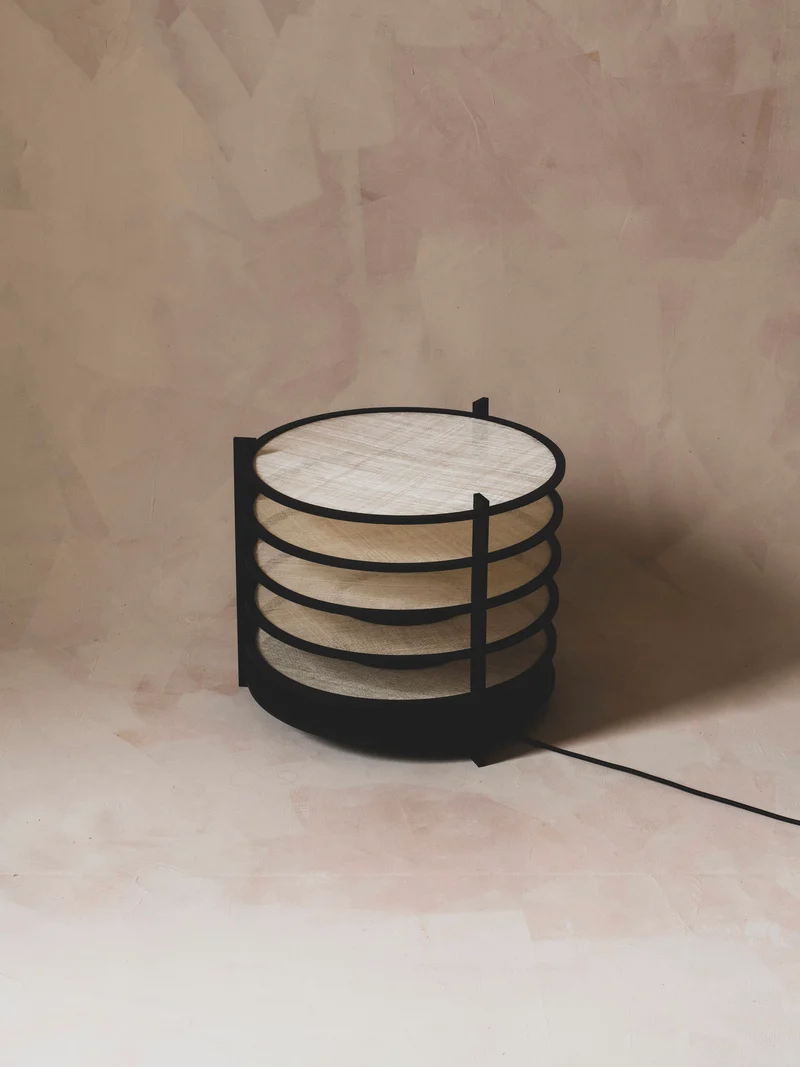 Sculptural Wood Floor Lamp