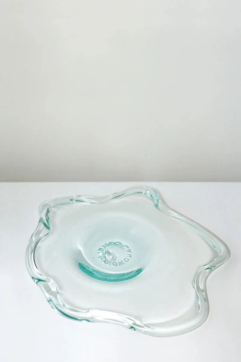 Pond - Recycled Glass Serving Plate in Clear
