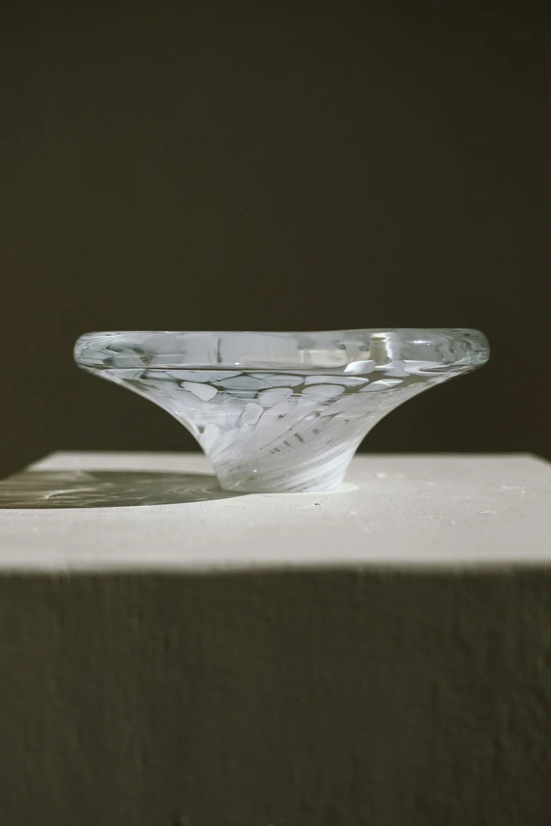 White Bowl Tortoise Glass