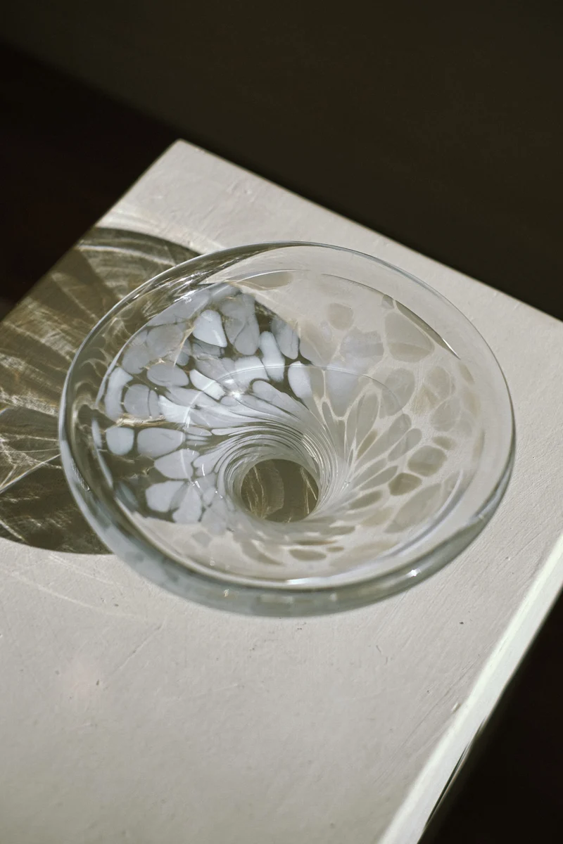 White Bowl Tortoise Glass