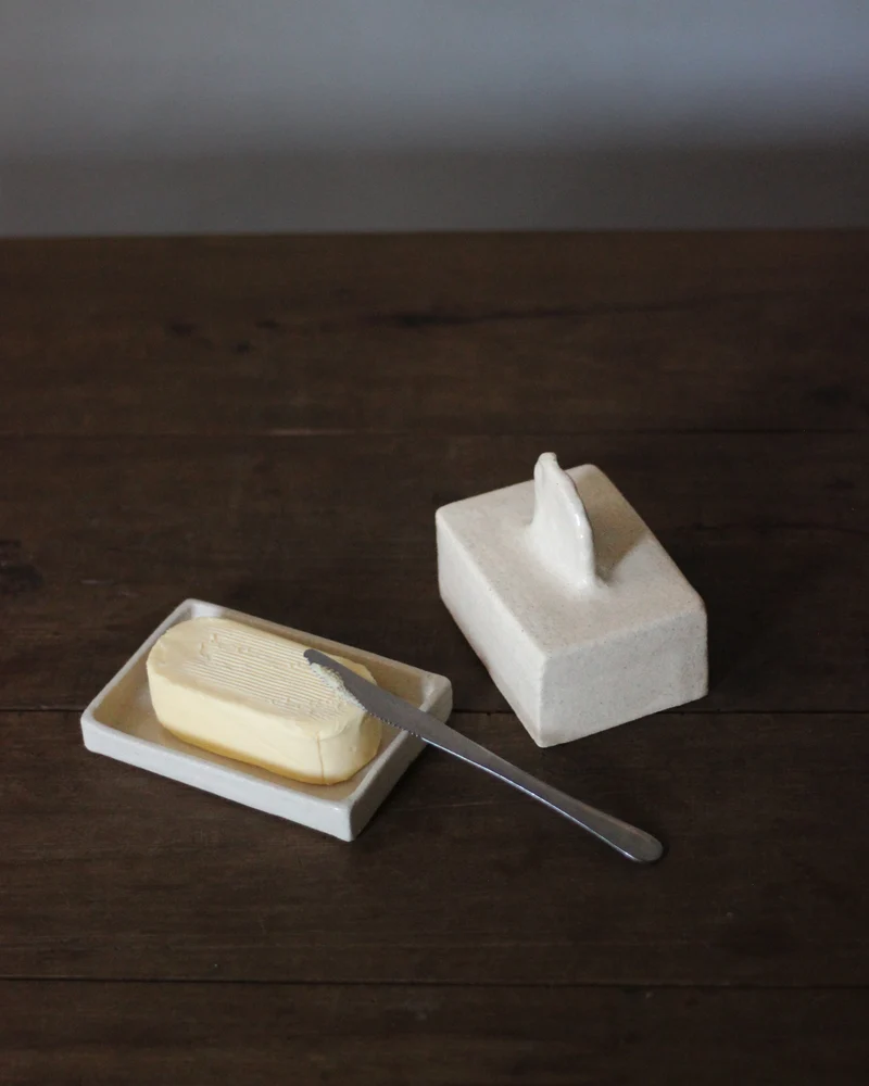 Stoneware butterdish