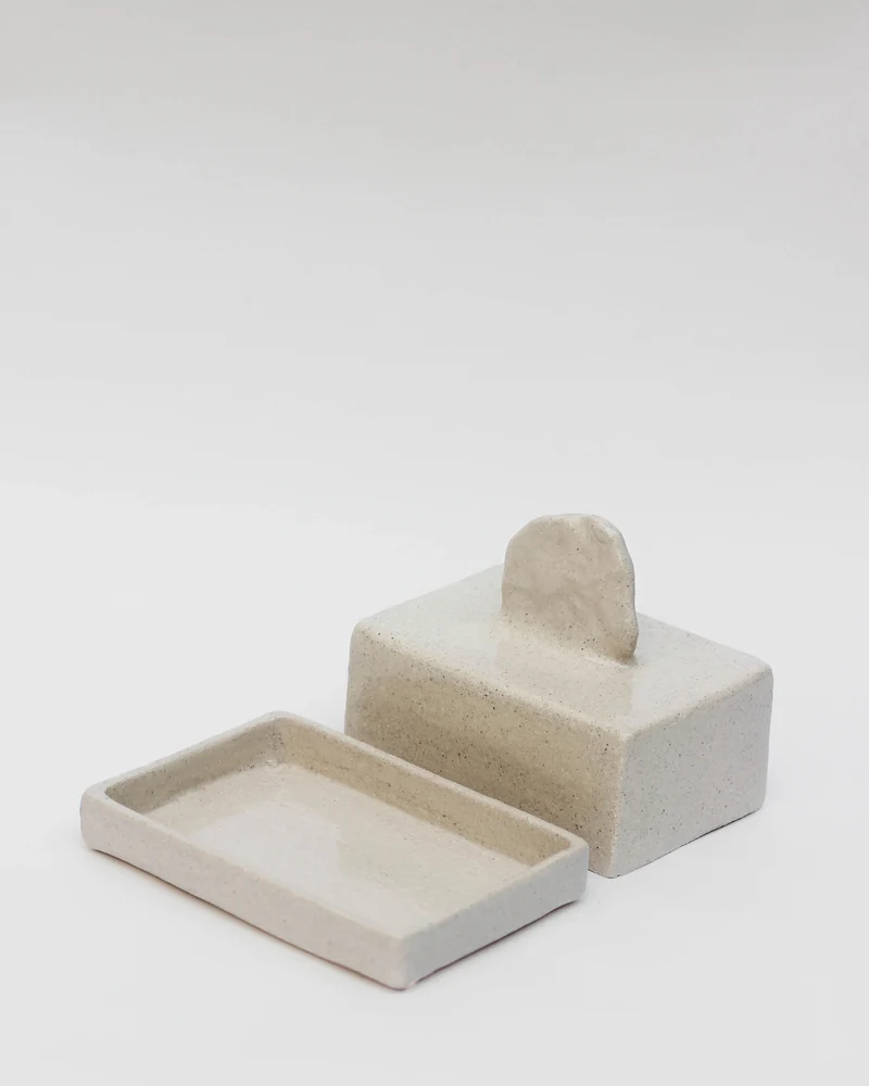Stoneware butterdish