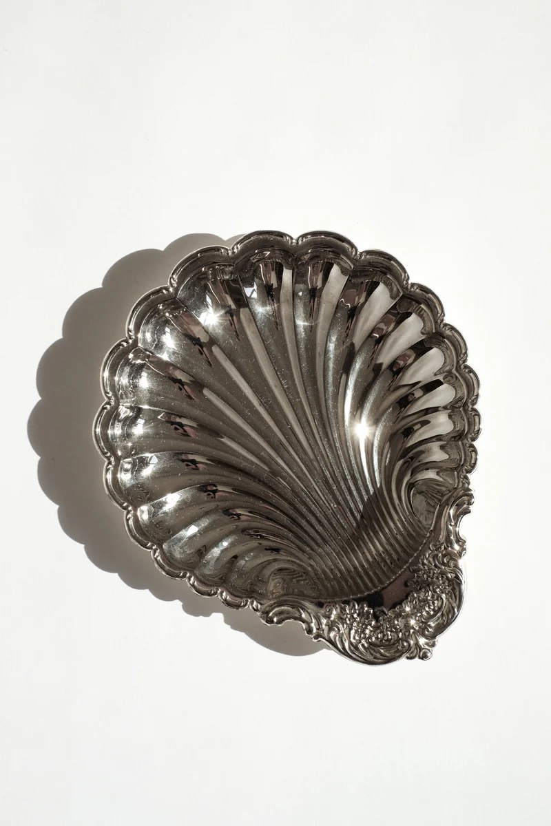 Large Silverplated Shell Dish