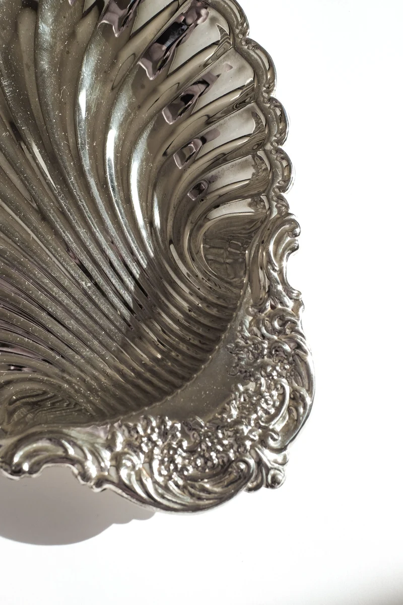 Large Silverplated Shell Dish