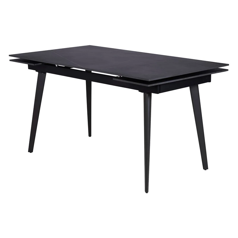 Table repas céramique noir 140cm avec allonges