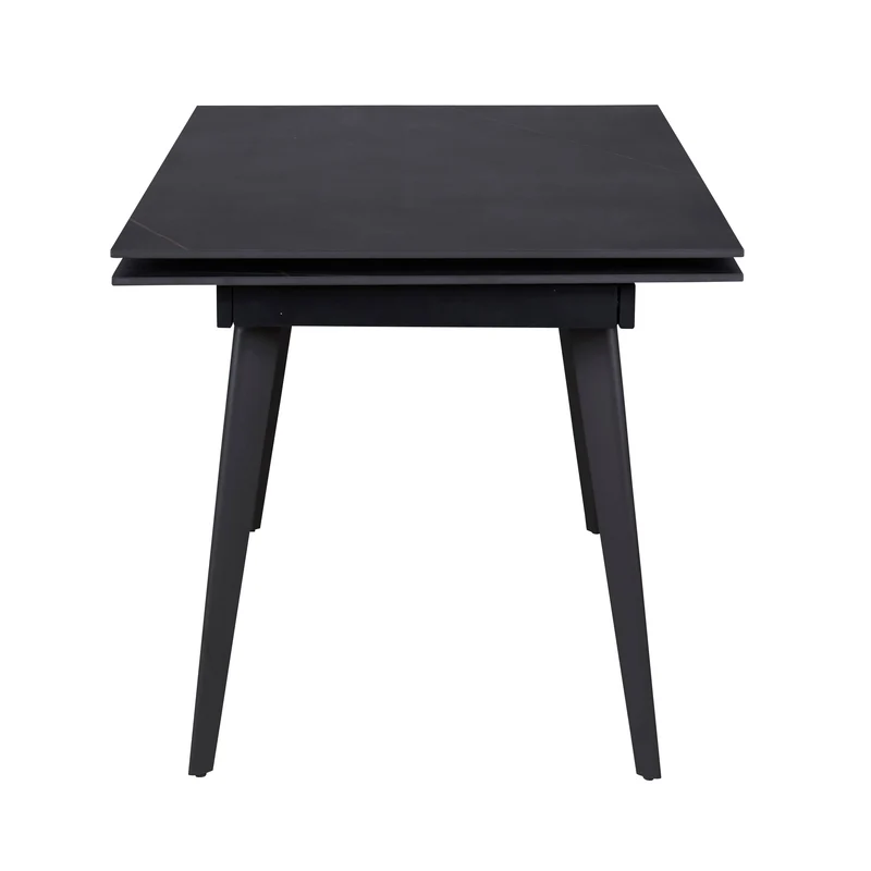 Table repas céramique noir 140cm avec allonges