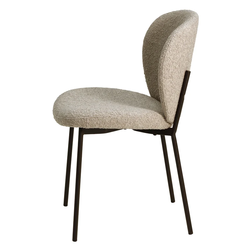 Chaise repas effet laine bouclette sable