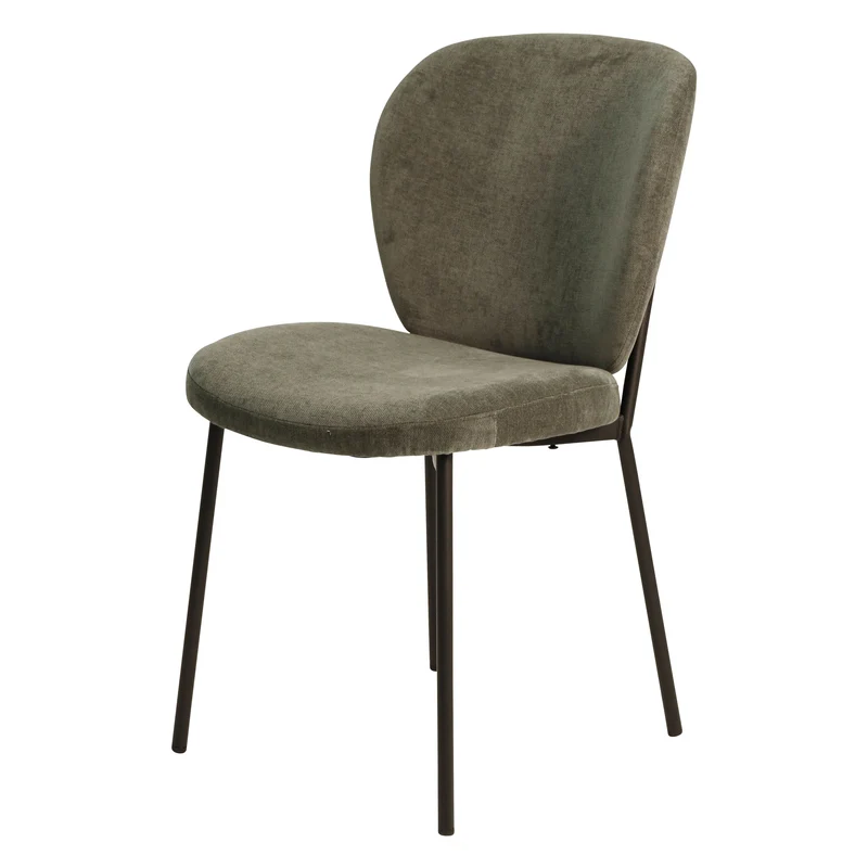 Chaise repas tissu vert foncé