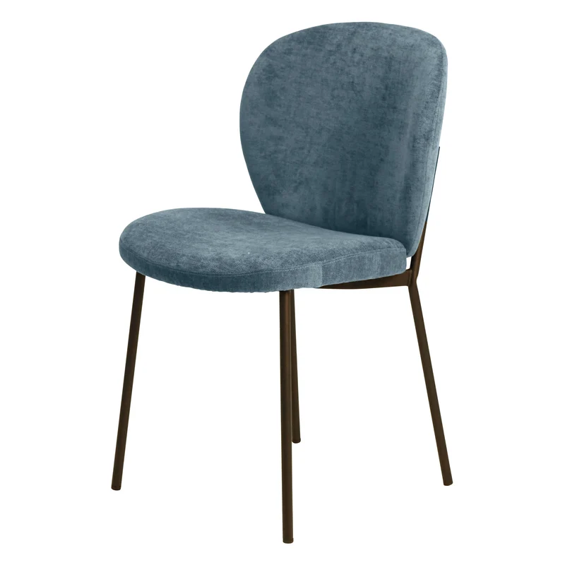 Chaise repas tissu bleu foncé