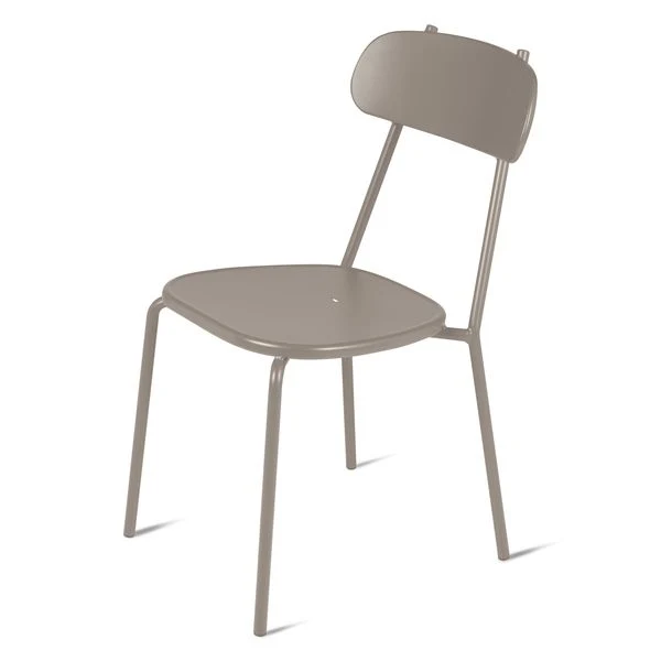 Chaise repas outdoor métal taupe