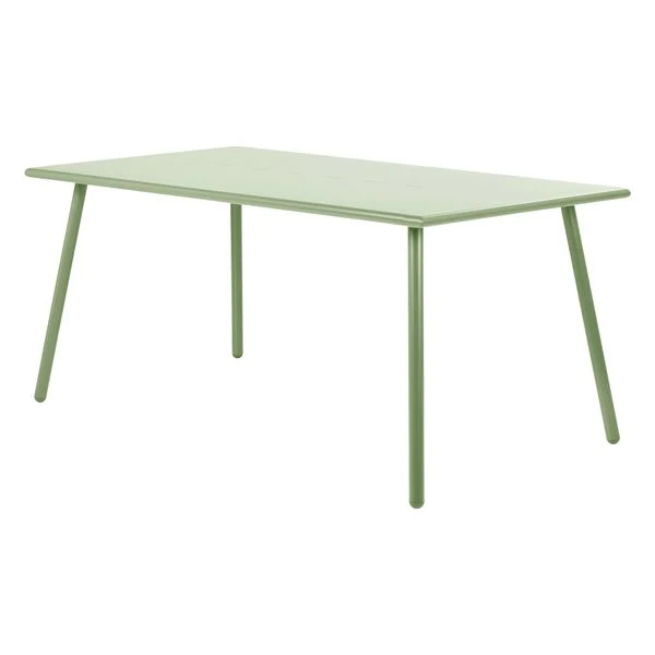 Table repas outdoor métal vert amande