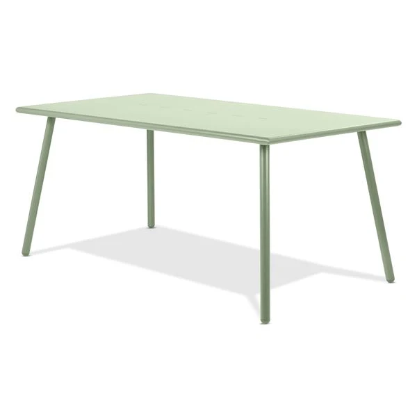 Table repas outdoor métal vert amande