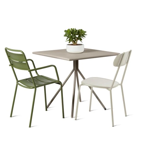 Chaise repas outdoor métal beige