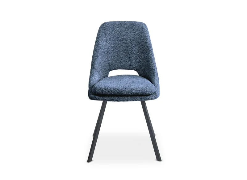 Lot de 4 chaises effet peau de mouton bleu NARCISSE