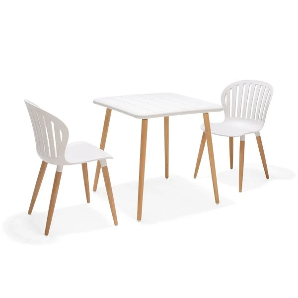 Chaise repas outdoor plastique recyclé blanc