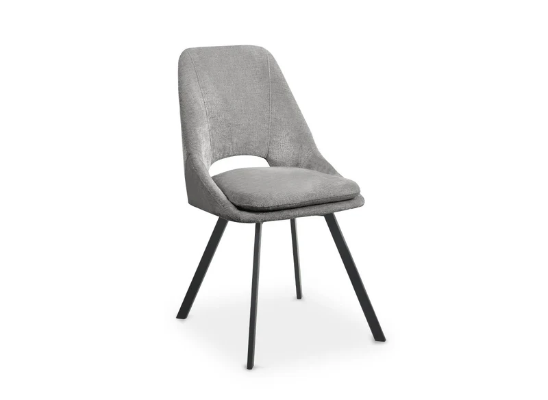 Lot de 4 chaises en velours texturé gris NARCISSE