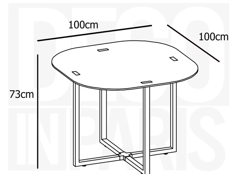 Ensemble table + 4 chaises encastrables grises FLEN