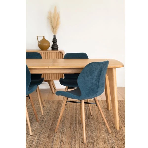 Chaise tissu soft touch bleu foncé
