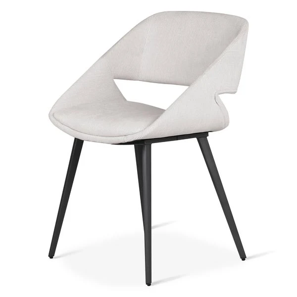 Chaise repas velours côtelé écru