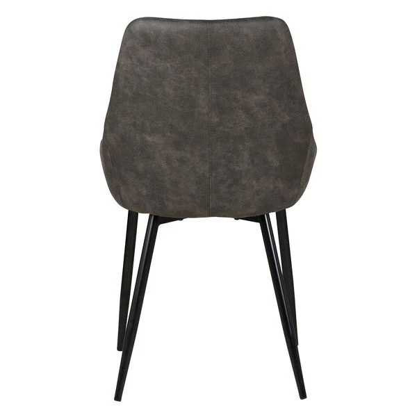 Chaise tissu effet daim gris foncé