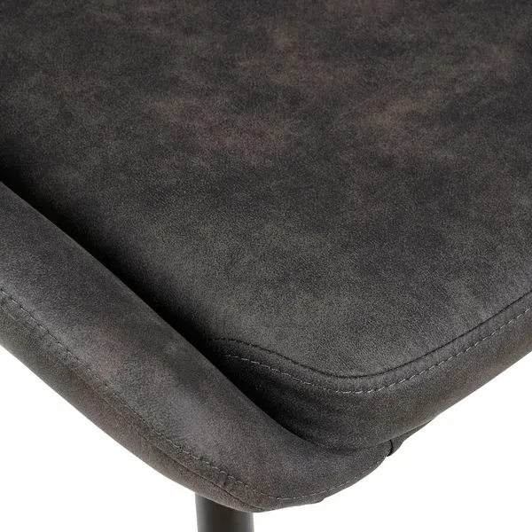 Chaise tissu effet daim gris foncé