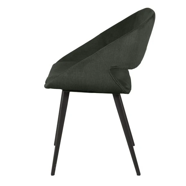 Chaise repas velours côtelé vert foncé