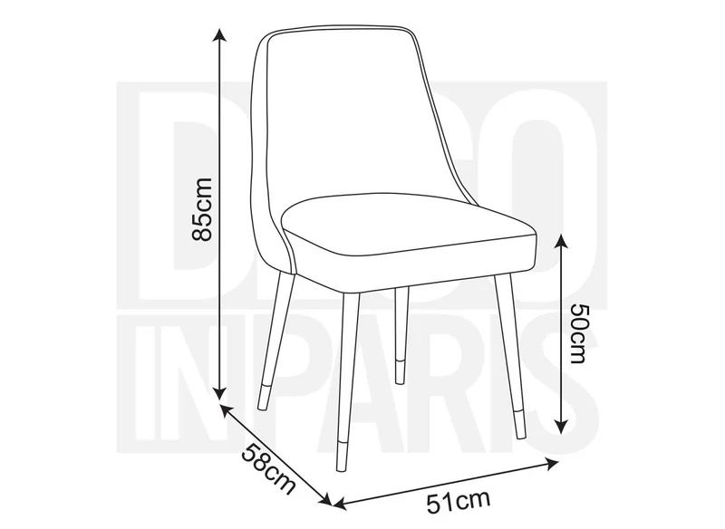 Lot de 2 chaises capitonnées en velours bleu DORINA
