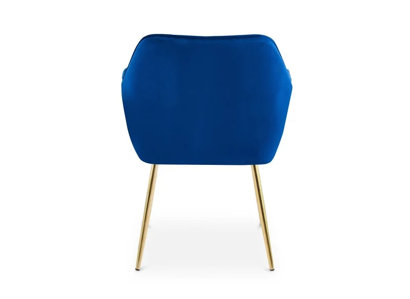 Lot de 2 chaises avec accoudoirs en velours bleu EDWIGE