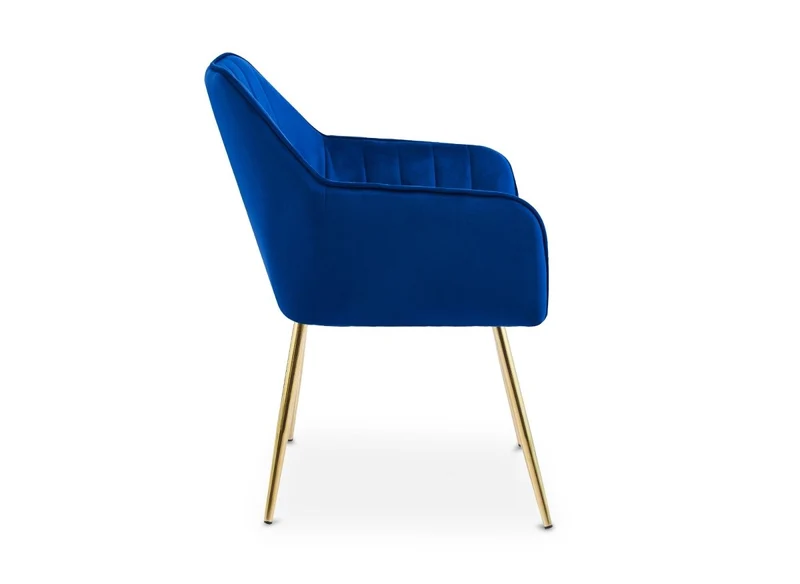 Lot de 2 chaises avec accoudoirs en velours bleu EDWIGE