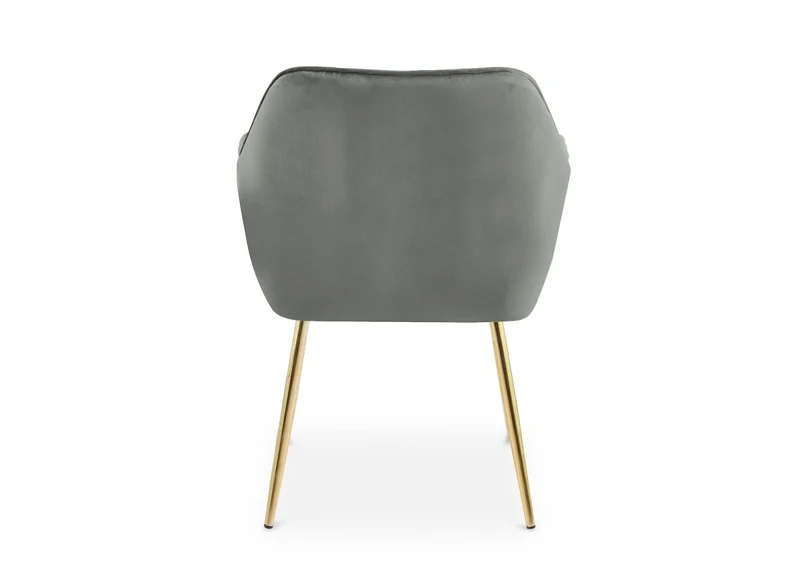 Lot de 2 chaises avec accoudoirs en velours gris EDWIGE