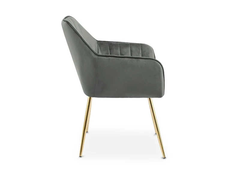 Lot de 2 chaises avec accoudoirs en velours gris EDWIGE