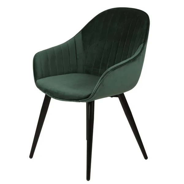 Fauteuil velours vert foncé