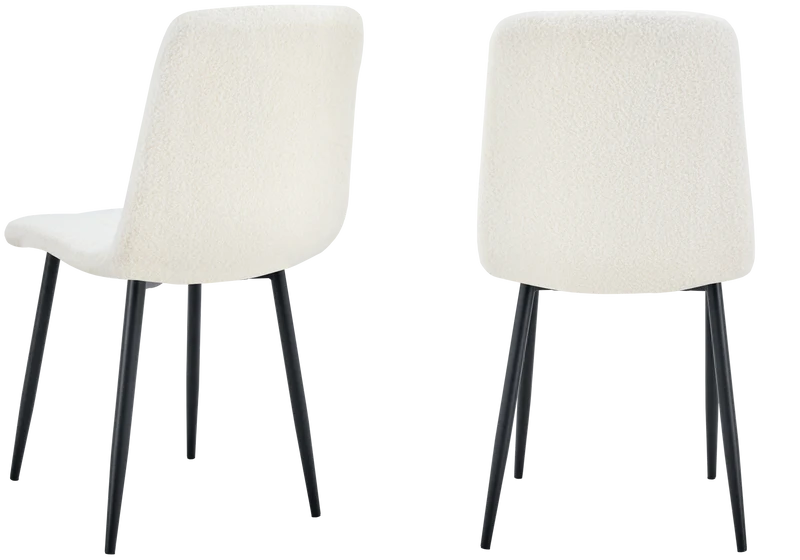Chaises en bouclette blanche capitonnées - Milan x4