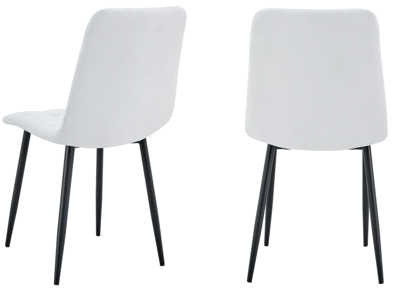 Chaises en tissu texturé gris capitonnées - Milan x4