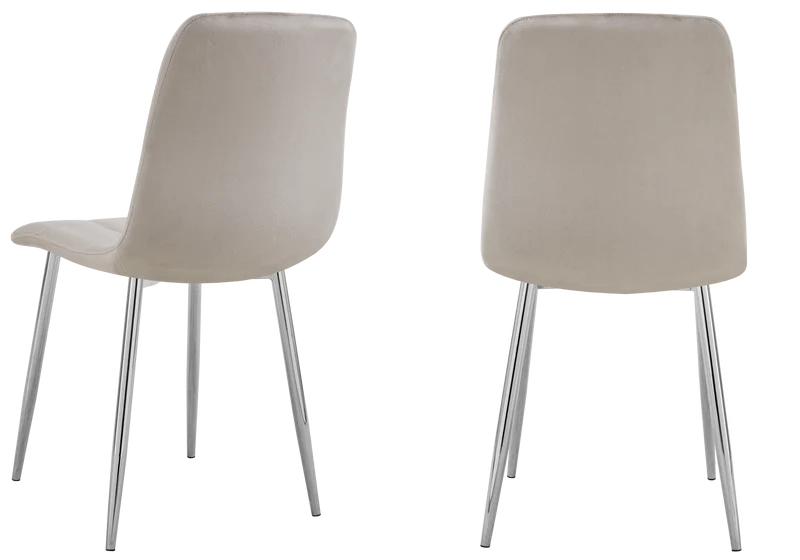 Chaises en velours taupe capitonnées - Milan x4