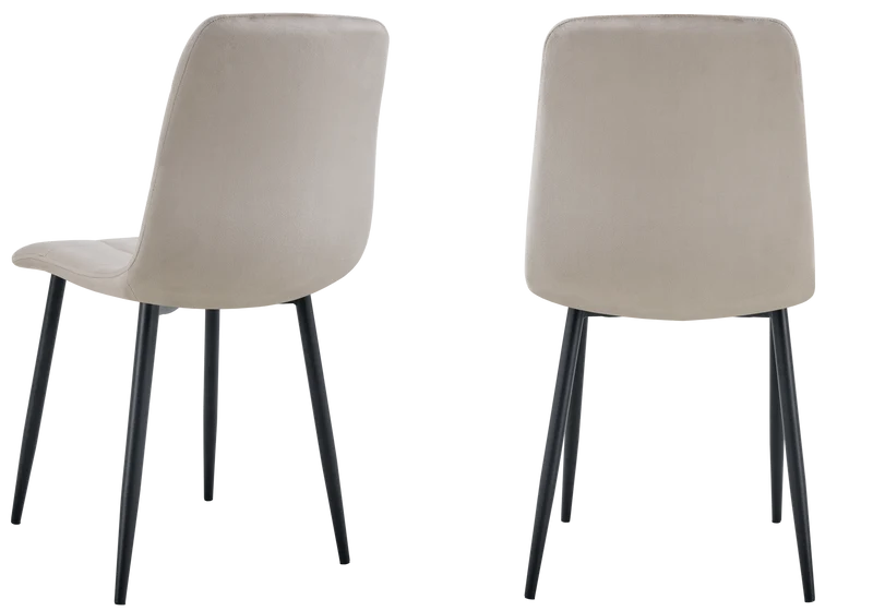 Chaises en velours taupe capitonnées - Milan x4