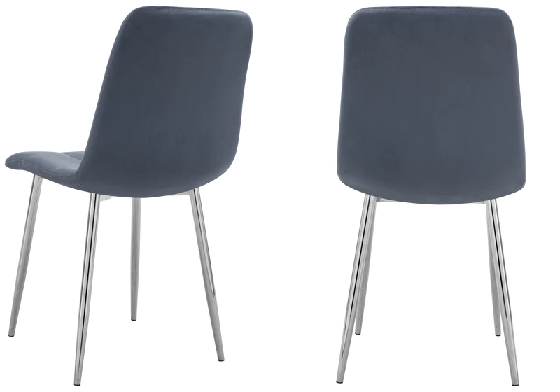 Chaises en velours anthracite capitonnées - Milan x4