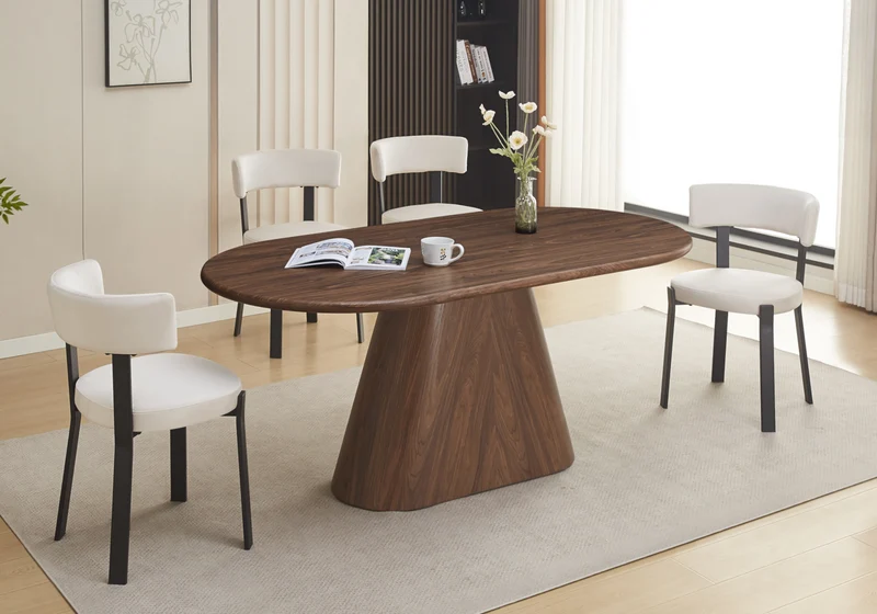 Chaise en velours beige et pieds noirs - Como x4