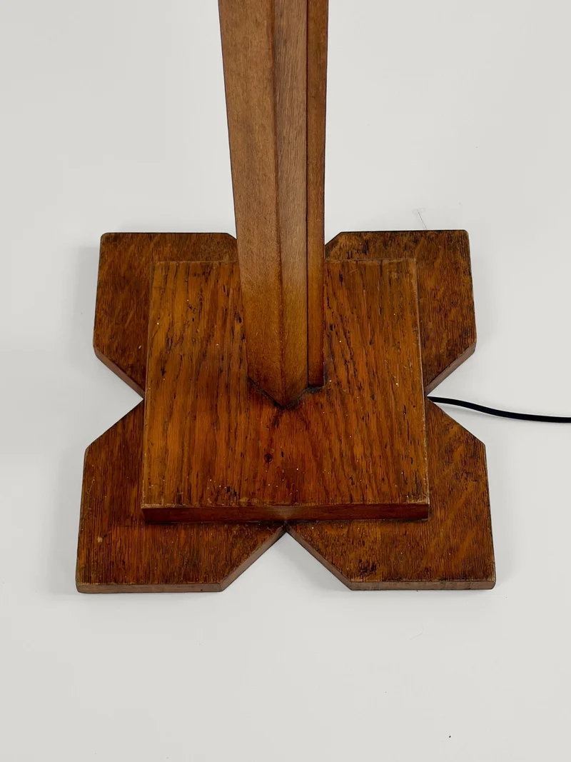 Vintage Art-Deco Wood Floor Lamp