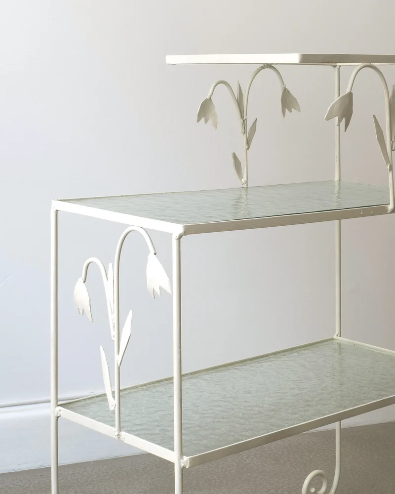 Tiered Metal Side Table Sweden 1940s