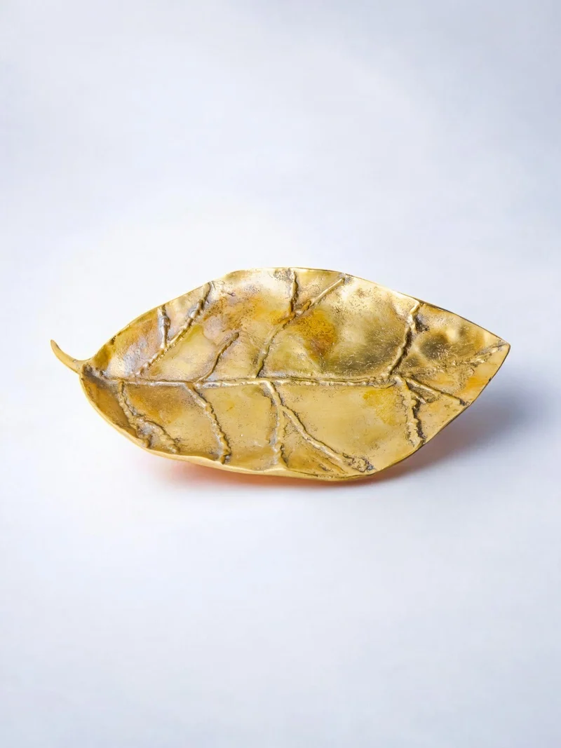 Brutalist Leaf Tray by David Marshall in Bronze, 1980s