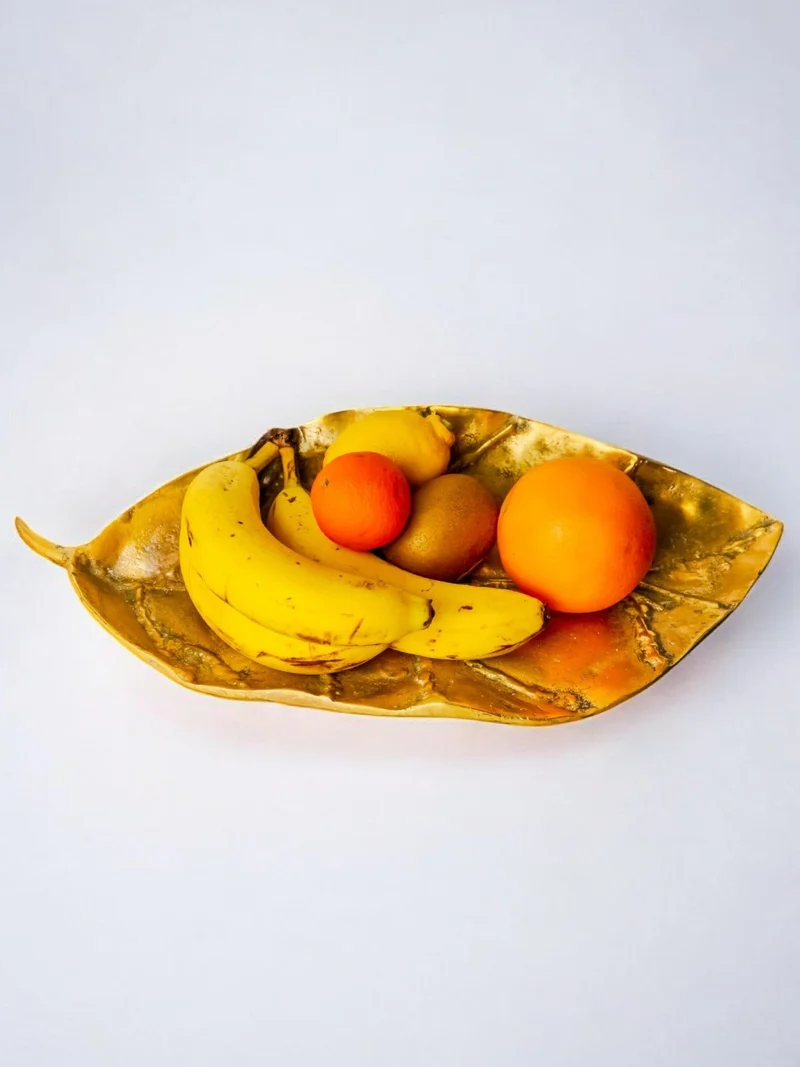 Brutalist Leaf Tray by David Marshall in Bronze, 1980s