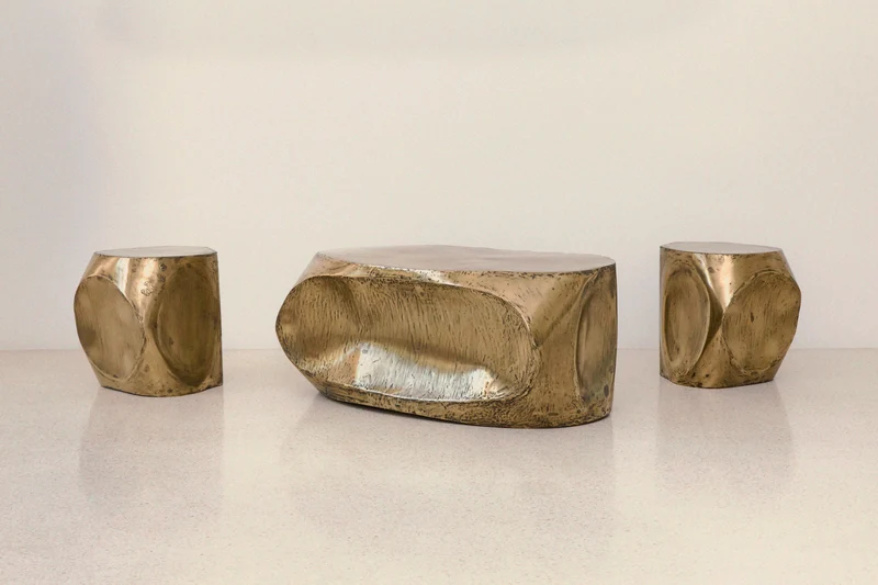 The ROCHER Medium Coffee Table in Brass Resin