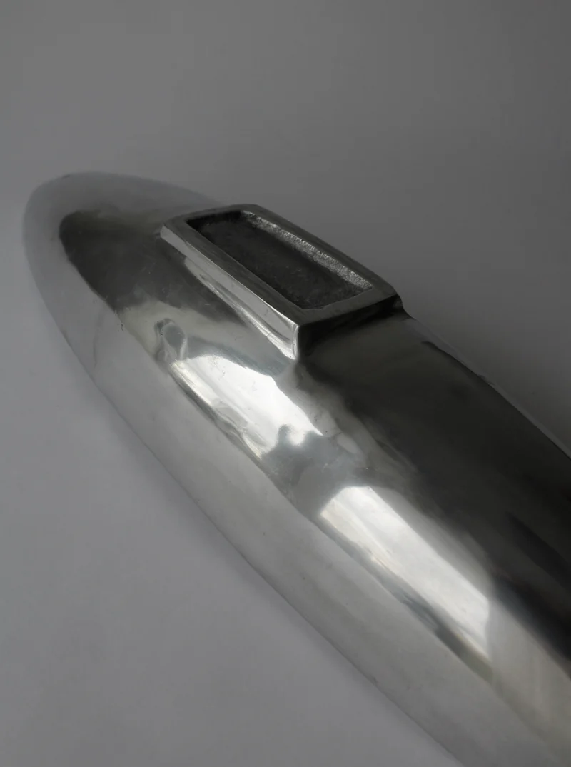 Polished Aluminum Large Long Deep Bowl