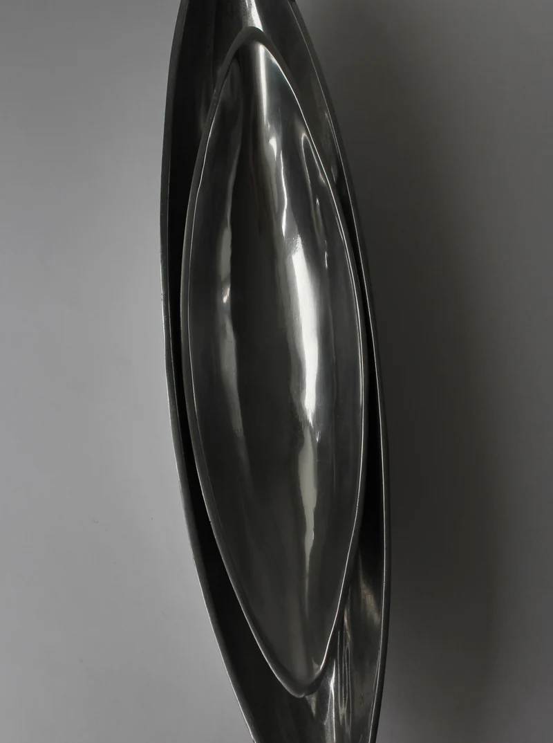 Polished Aluminum Large Long Deep Bowl