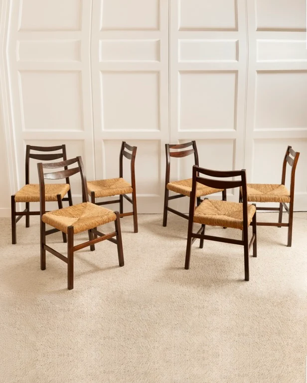 Set of 6 Italian Chairs - 1960s